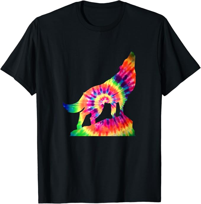 tie dye wolf shirt